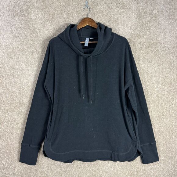 Sweaty Betty Escape Luxe Fleece Hoodie Women's US 14 Black Loose Thumbholes NWOT - Picture 3 of 13